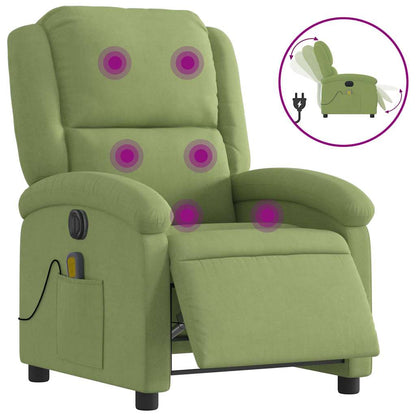 vidaXL Massagesessel Elektrisch Hellgrün Samt