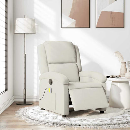 vidaXL Massagesessel Elektrisch Creme Samt