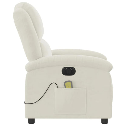 vidaXL Massagesessel Elektrisch Creme Samt