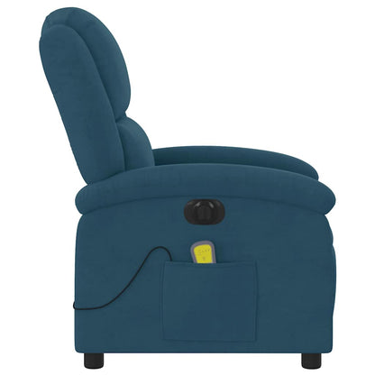 vidaXL Massagesessel Elektrisch Blau Samt