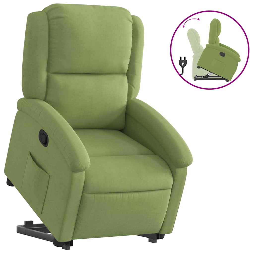 vidaXL Relaxsessel mit Aufstehhilfe Hellgrün Samt