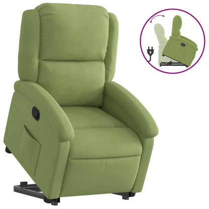 vidaXL Relaxsessel mit Aufstehhilfe Hellgrün Samt