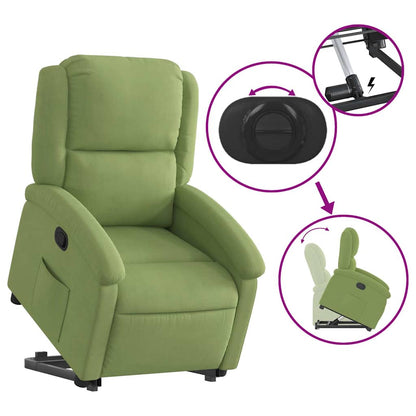 vidaXL Relaxsessel mit Aufstehhilfe Hellgrün Samt