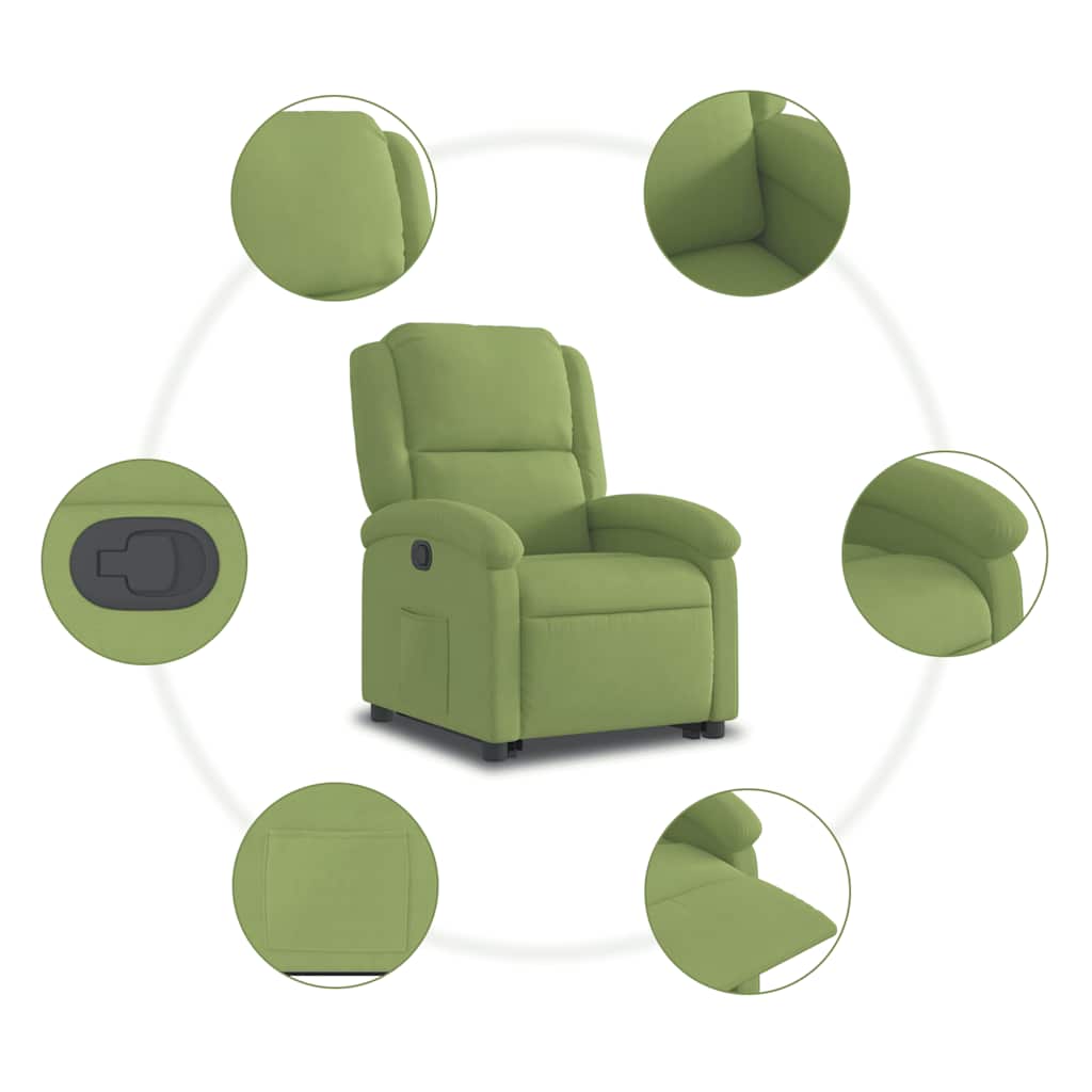 vidaXL Relaxsessel mit Aufstehhilfe Hellgrün Samt