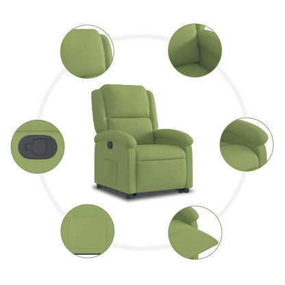 vidaXL Relaxsessel mit Aufstehhilfe Hellgrün Samt