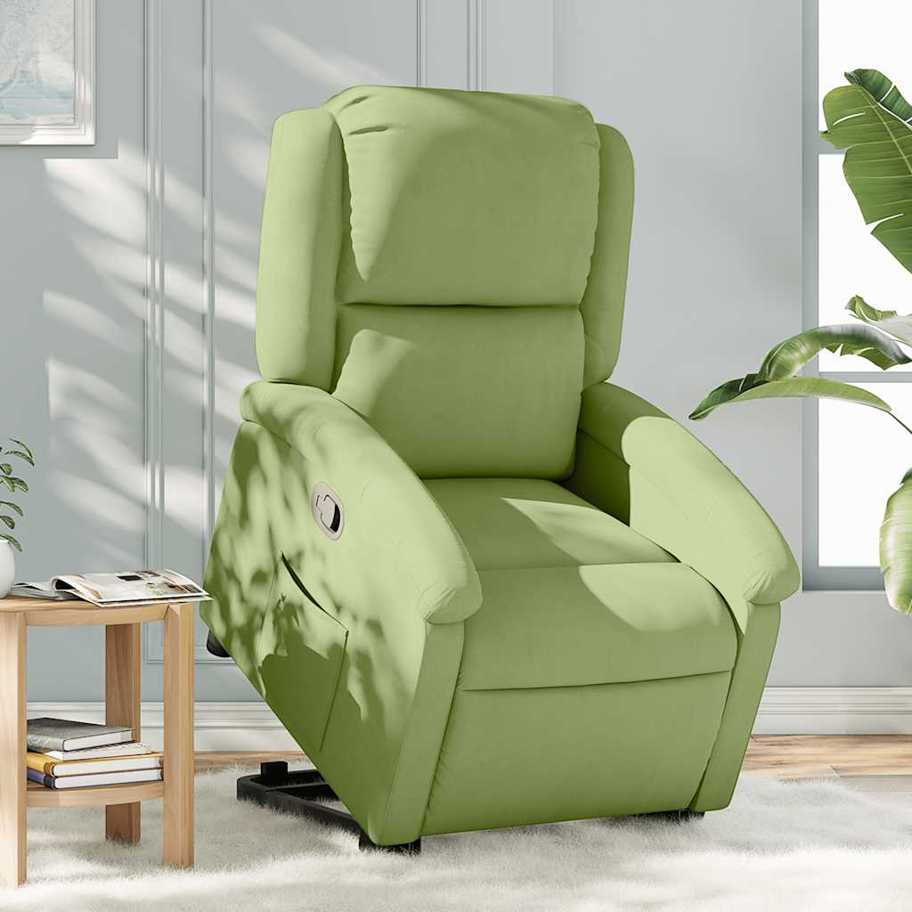 vidaXL Relaxsessel mit Aufstehhilfe Hellgrün Samt
