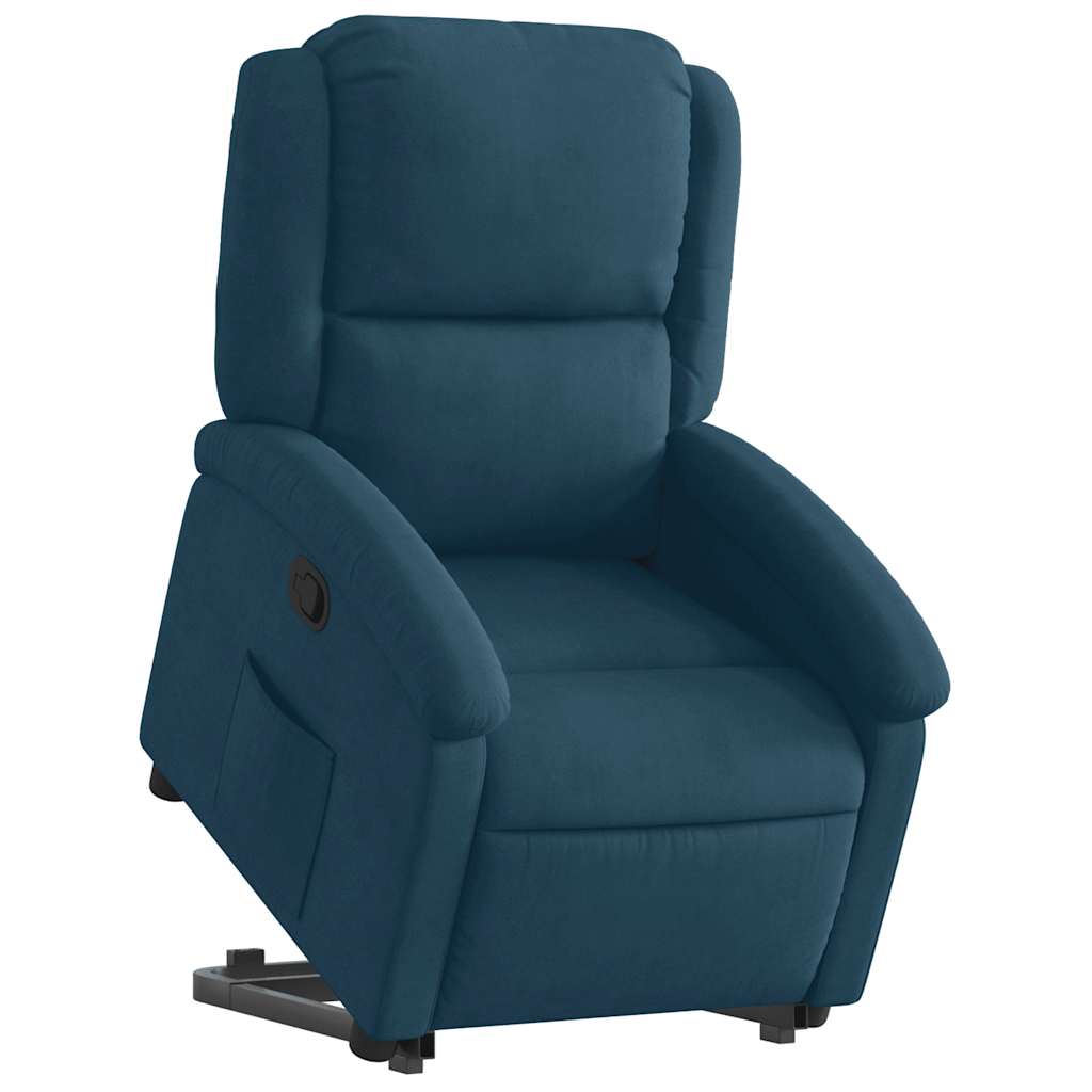 vidaXL Relaxsessel mit Aufstehhilfe Blau Samt