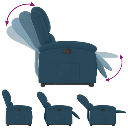 vidaXL Relaxsessel mit Aufstehhilfe Blau Samt