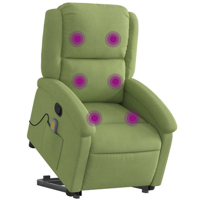 vidaXL Massagesessel mit Aufstehhilfe Hellgrün Samt