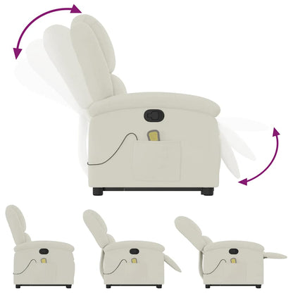 vidaXL Fauteuil de massage releveur crème velours