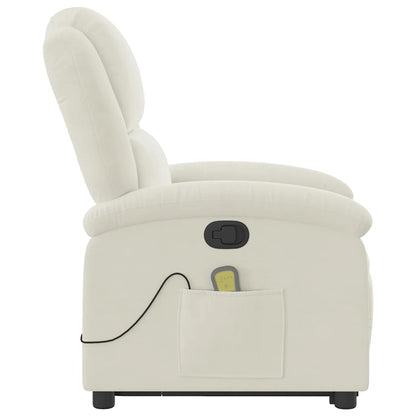 vidaXL Fauteuil de massage releveur crème velours
