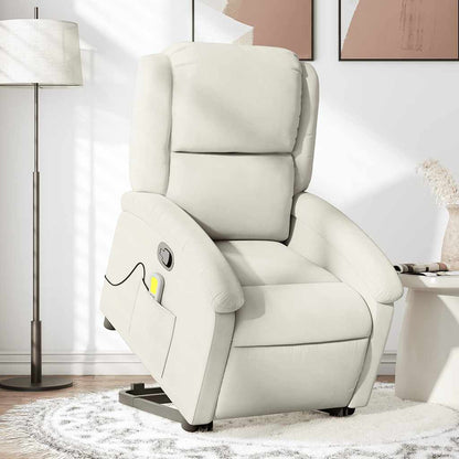 vidaXL Fauteuil de massage releveur crème velours