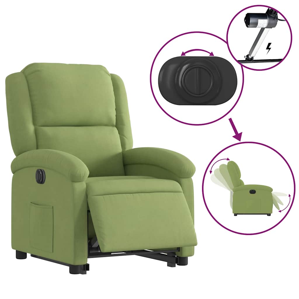 vidaXL Fauteuil releveur électrique velours vert clair