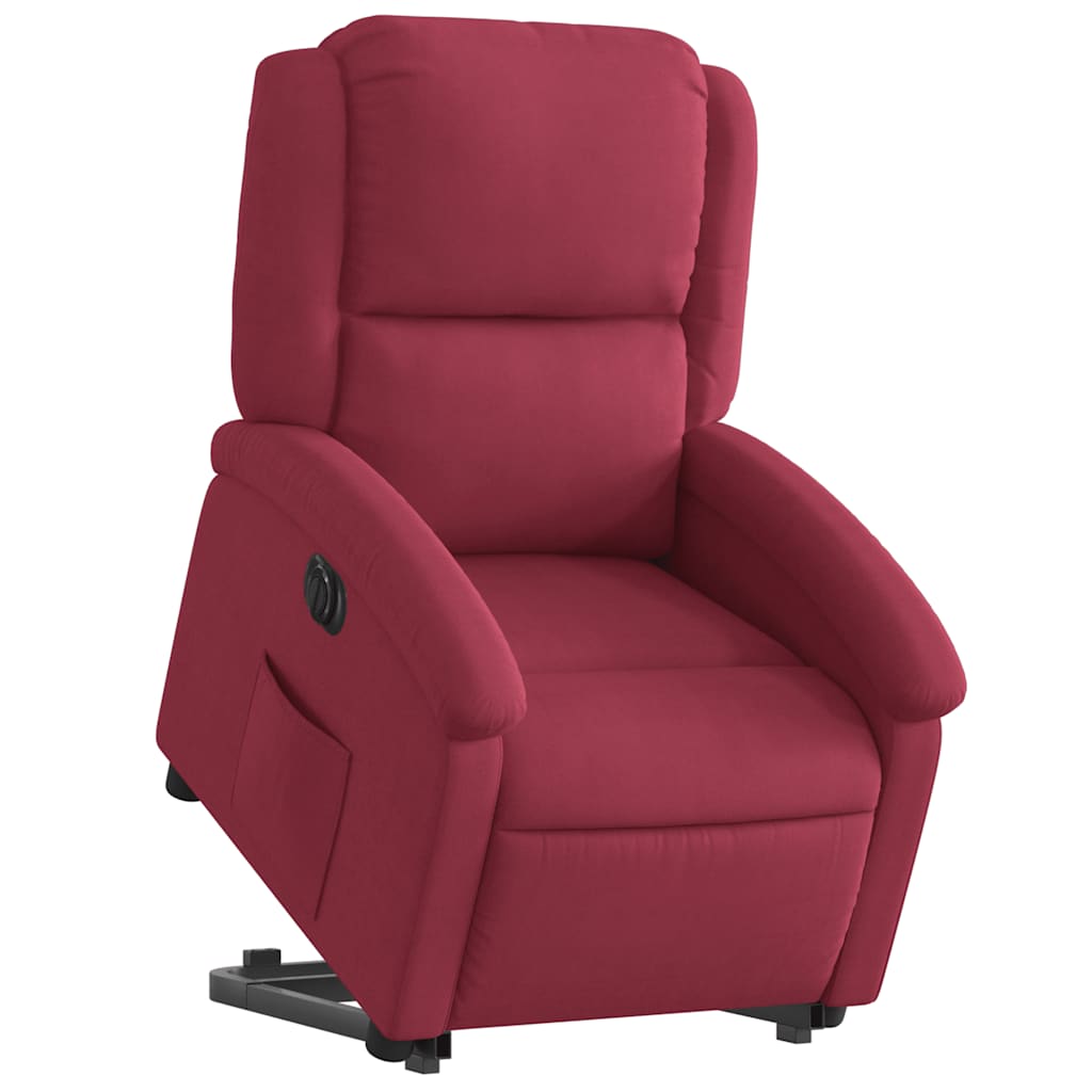 vidaXL Relaxsessel mit Aufstehhilfe Elektrisch Weinrot Samt