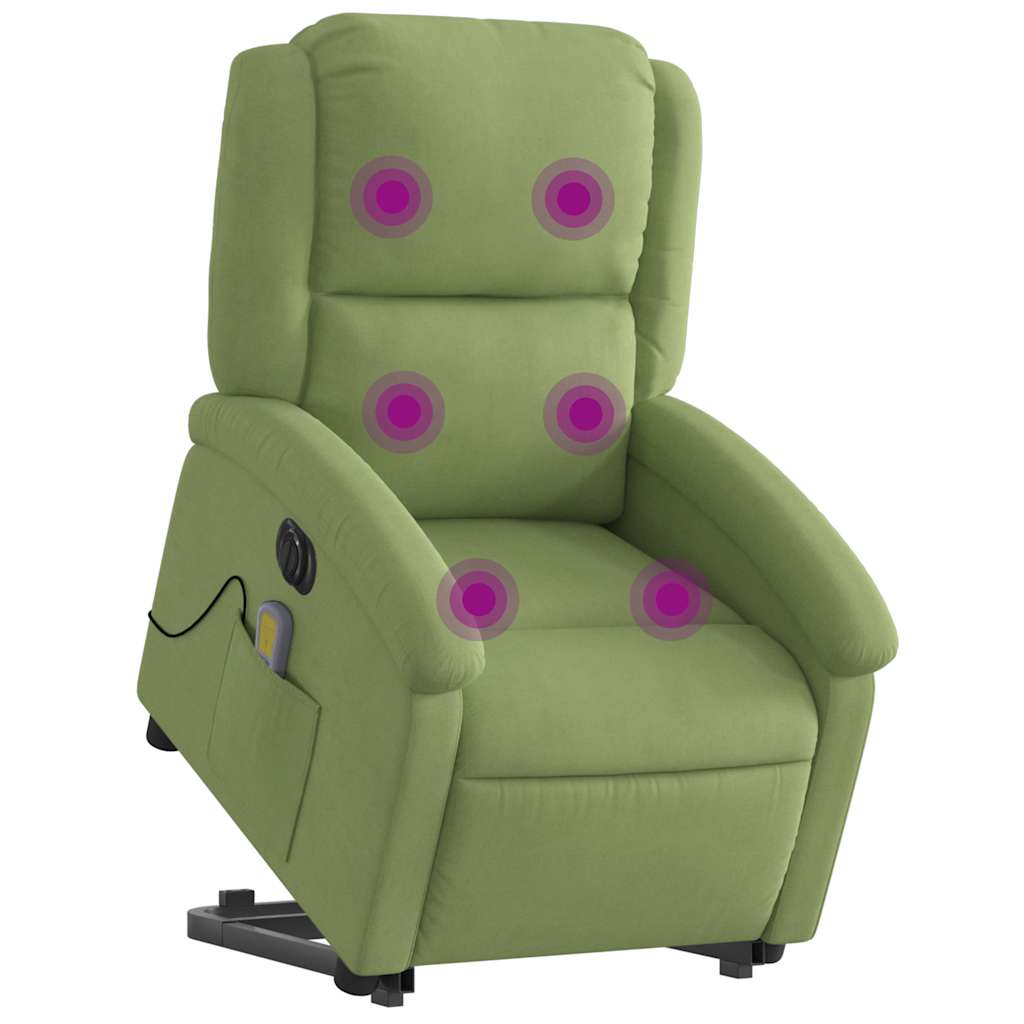 vidaXL Fauteuil de massage électrique releveur velours vert clair