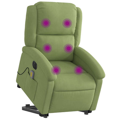 vidaXL Fauteuil de massage électrique releveur velours vert clair
