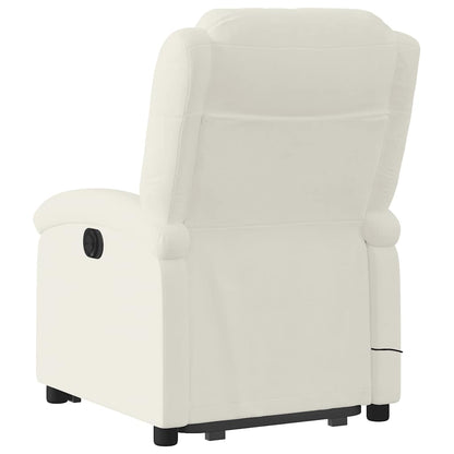 vidaXL Massagesessel mit Aufstehhilfe Elektrisch Creme Samt