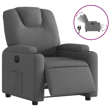 vidaXL Fauteuil relax électrique en tissu gris foncé