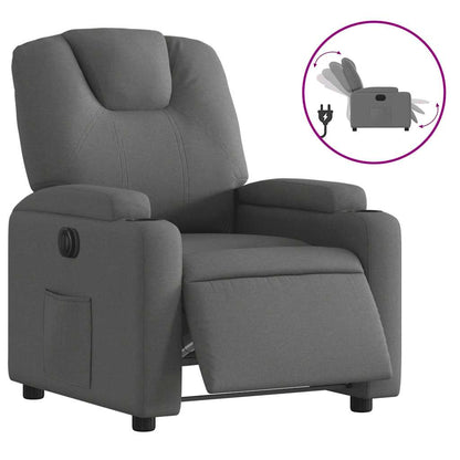 vidaXL Fauteuil relax électrique en tissu gris foncé