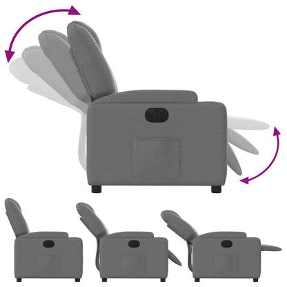 vidaXL Fauteuil relax électrique en tissu gris foncé
