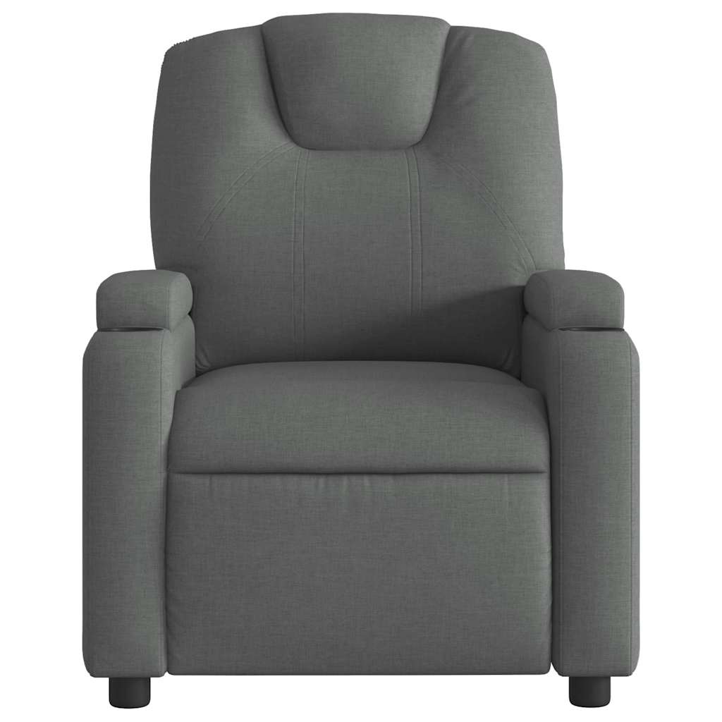 vidaXL Fauteuil relax électrique en tissu gris foncé