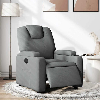 vidaXL Fauteuil relax électrique en tissu gris foncé