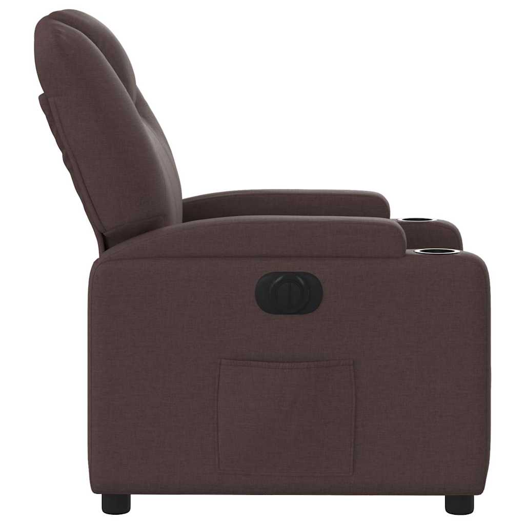 vidaXL Relaxsessel Elektrisch Dunkelbraun Stoff