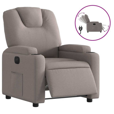 vidaXL Fauteuil relax électrique tissu taupe