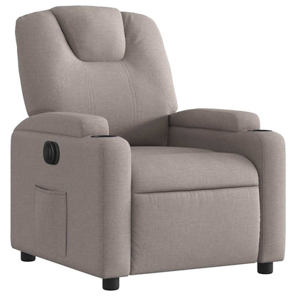 vidaXL Relaxsessel Elektrisch Taupe Stoff