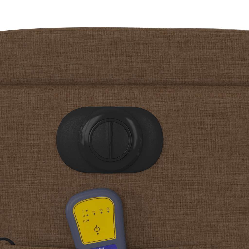 vidaXL Fauteuil de massage électrique marron en tissu