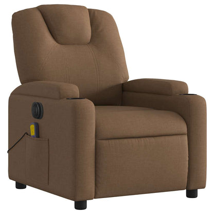 vidaXL Fauteuil de massage électrique marron en tissu