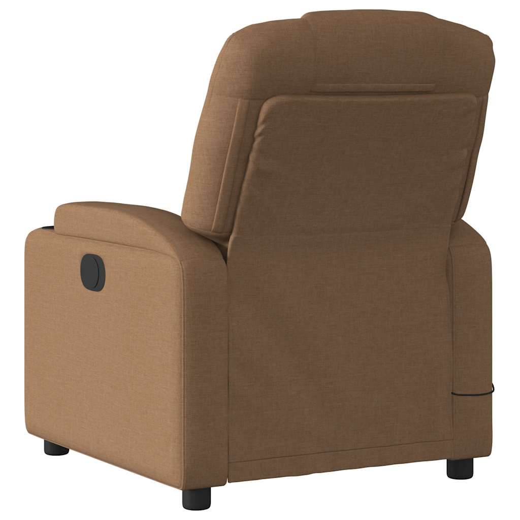 vidaXL Fauteuil de massage électrique marron en tissu
