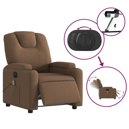 vidaXL Fauteuil de massage électrique marron en tissu