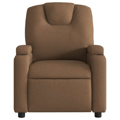 vidaXL Fauteuil de massage électrique marron en tissu