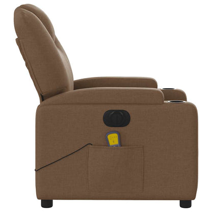 vidaXL Fauteuil de massage électrique marron en tissu