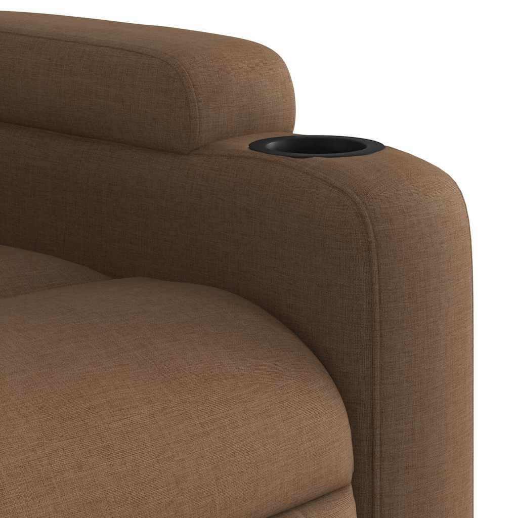 vidaXL Fauteuil de massage électrique marron en tissu
