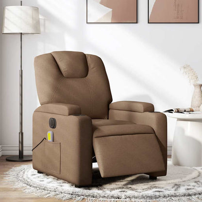 vidaXL Fauteuil de massage électrique marron en tissu