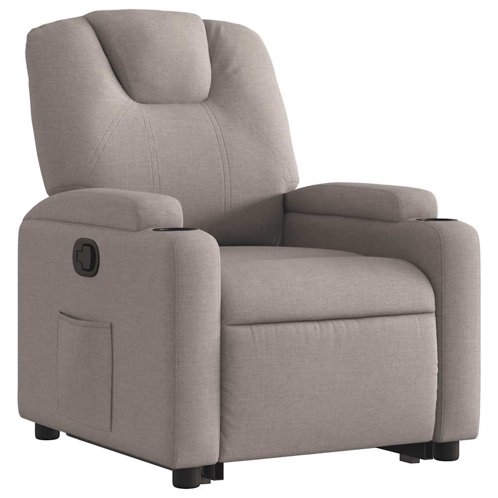 vidaXL Relaxsessel mit Aufstehhilfe Taupe Stoff