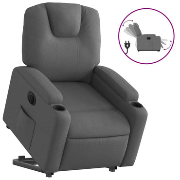 vidaXL Fauteuil releveur électrique gris foncé en tissu