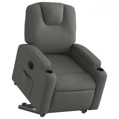 vidaXL Relaxsessel mit Aufstehhilfe Elektrisch Dunkelgrau Stoff