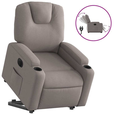 vidaXL Fauteuil releveur électrique taupe en tissu