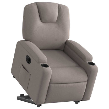 vidaXL Fauteuil releveur électrique taupe en tissu