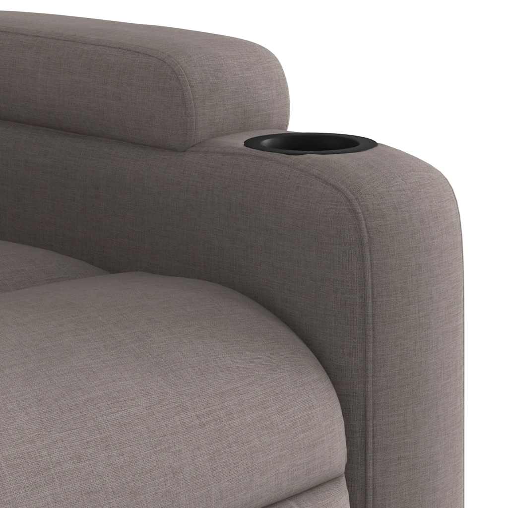 vidaXL Fauteuil releveur électrique taupe en tissu