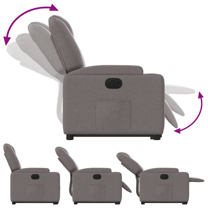 vidaXL Fauteuil releveur électrique taupe en tissu