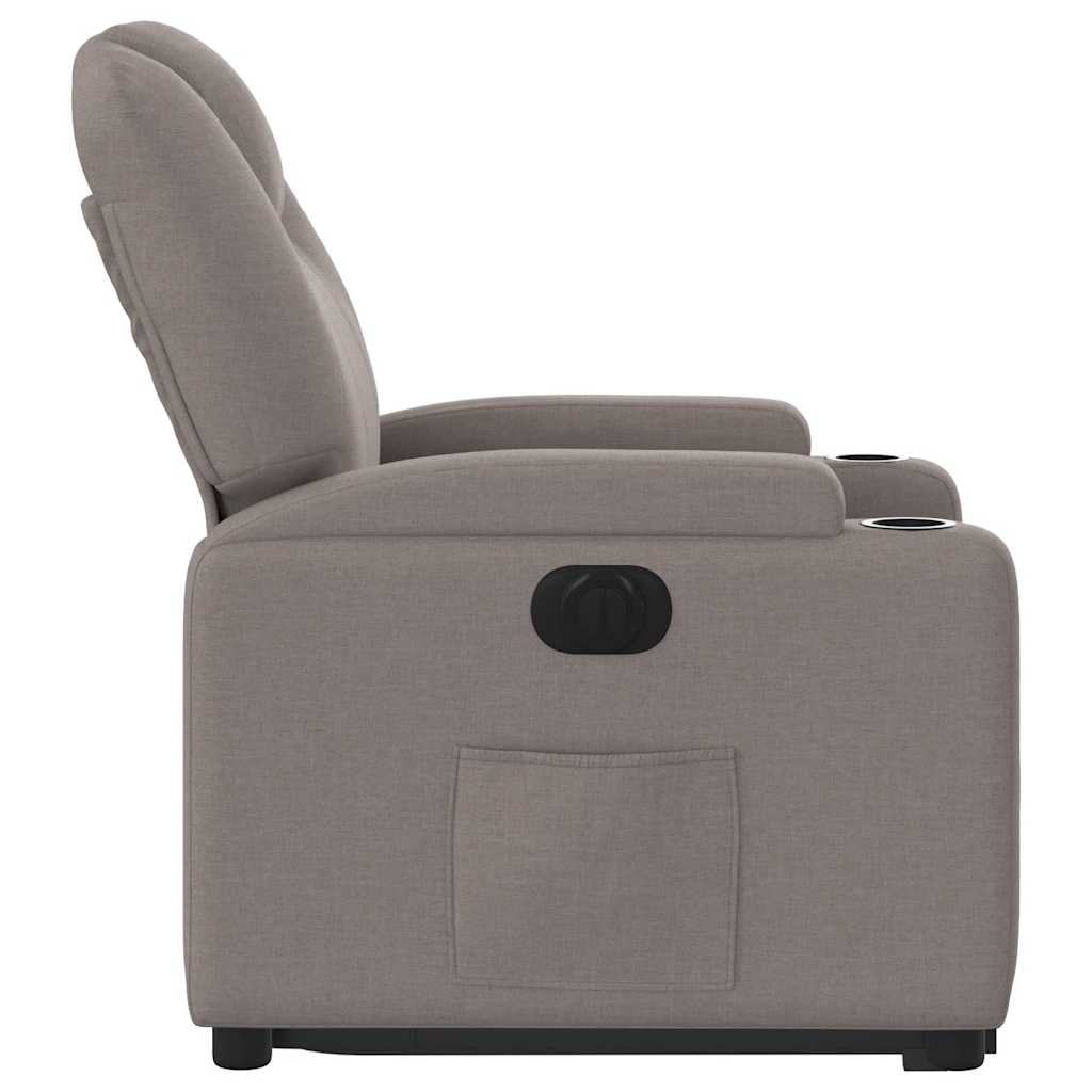 vidaXL Fauteuil releveur électrique taupe en tissu