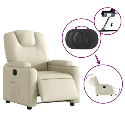 vidaXL Relaxsessel Elektrisch Creme Kunstleder