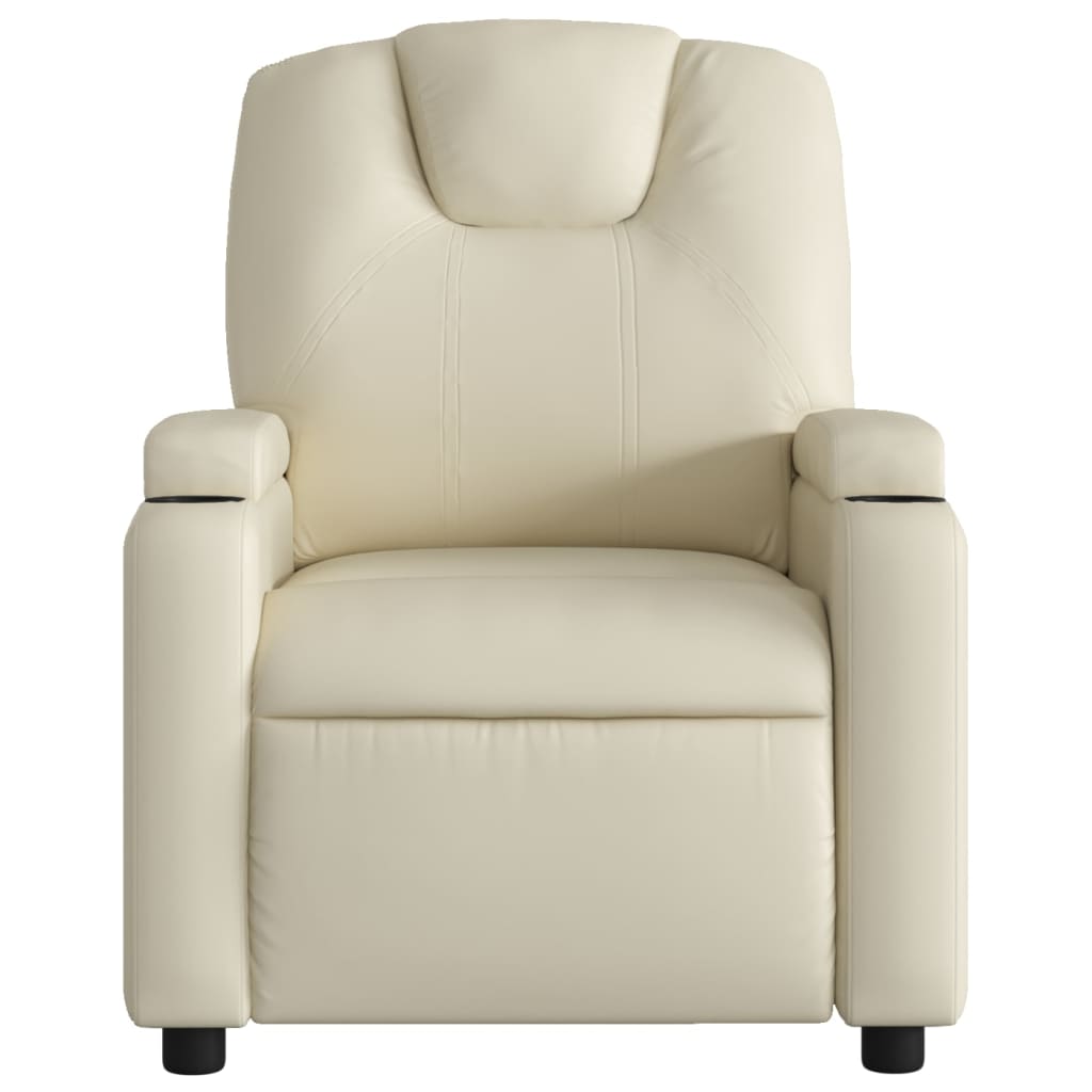 vidaXL Relaxsessel Elektrisch Creme Kunstleder