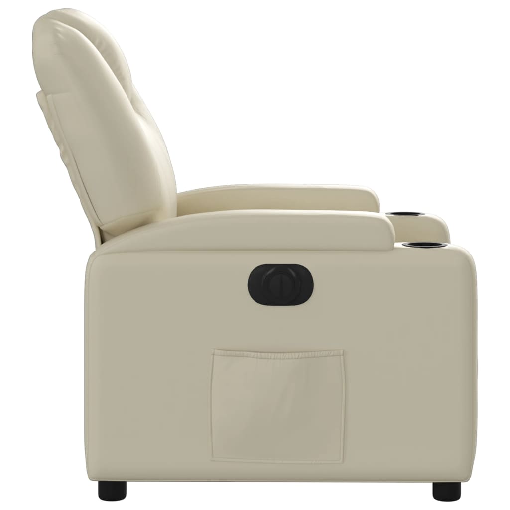 vidaXL Relaxsessel Elektrisch Creme Kunstleder