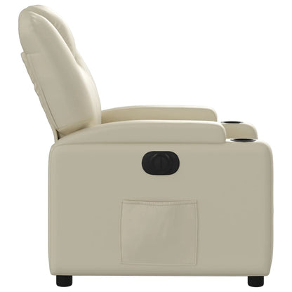vidaXL Relaxsessel Elektrisch Creme Kunstleder