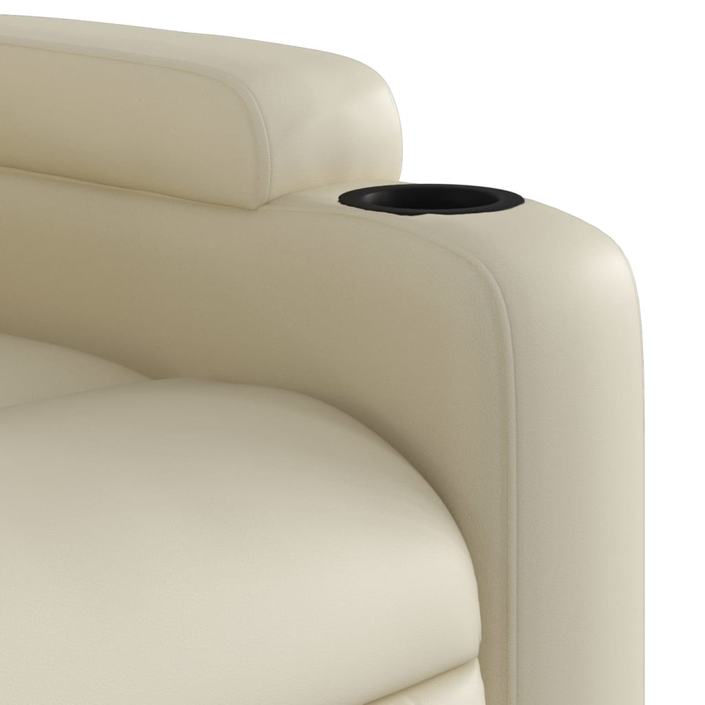vidaXL Relaxsessel Elektrisch Creme Kunstleder